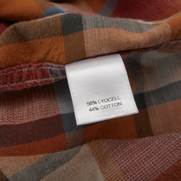 Solaris Outdoors Men's L Hiking Shirt Button-up Short Sleeve Plaid Pocket Collar - Picture 7 of 7